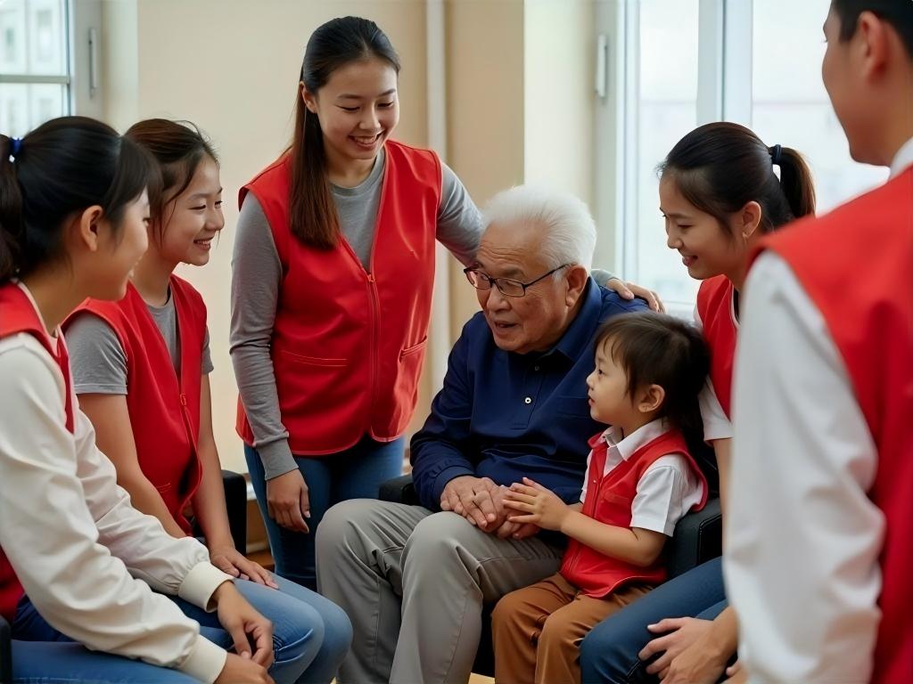 A multigenerational family spending time together