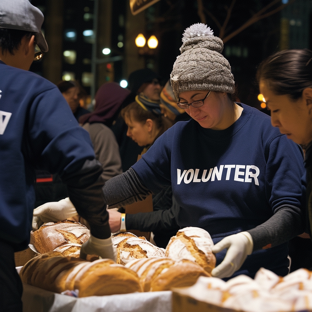 Community members working together